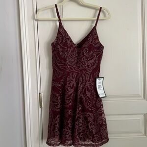 Wine Macy’s Mini Dress